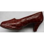 Pair of vintage ladies crocodile caught shoes (approx. size 5) together with a pair of Joseph Antell