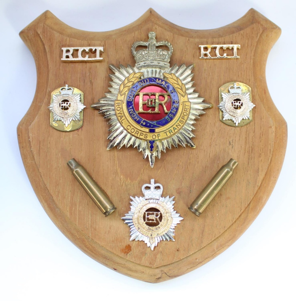 Regimental shield plaques including Royal Corps of Transport, 3rd Royal Tank Regt, 16/5 Queens Royal - Image 2 of 2