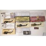 4 Corgi 1/48 diecast helicopter models (3 damaged), AH-1G Cobra gunship "Widow Maker", 11th Armoured