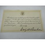 Thank You Card from President Dwight D.Eisenhower