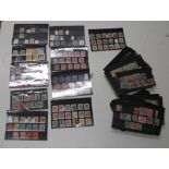Collection of mainly used GB and World stamps in black slip cards, some early inc. Hong Kong