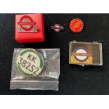 414, London Transport cap badge, London Transport 1933 - 1983 Golden Jubilee pin badge, small tie