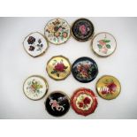 Eight Stratton compacts with floral covers and two Kigu compacts with floral covers (10)