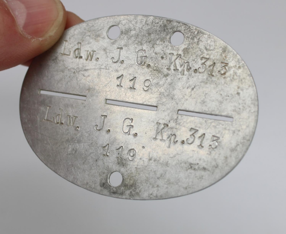 WW2 Stalag VIII E (camp 308) POW dog tag, together with a German soldier dog tag (2) - Image 3 of 3