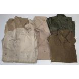 Military shirts of various styles, cottons and colours (6)