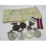 Selection of Victorian 1890's school board for London attendance medals awarded to G. Cochrame, ERII