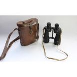 Pair of WW2 period British military Bino Prism no.5 Mk V prismatic binoculars with crackle finish