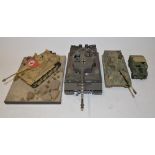 4 built kit models including a competently built 1/35 Tiger1/North Africa diorama and a larger scale