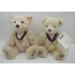 Steiff Diamond Jubilee bear, H27cm, and a Steiff Queen Elizabeth II 90th birthday bear, H28cm (3)