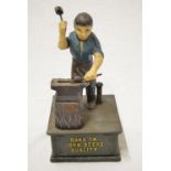 Bank on John Deere Quality coin bank, base 11.5cm x 11.5cm, approx H24cm