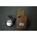 Military volt meter with crowsfoot arrow in webbing pouch