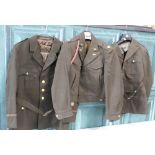 WWII American Civil Air Patrol four pocket chocolate coloured jacket with buttons and insignia,