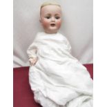 German early C20th bisque headed doll indistinctly marked to back of neck with makers mark and