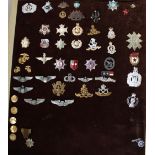 51 British and ROW military and some civilian cap badges, collar badges and enamel badges etc, mixed
