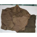 British 1940 pattern 1943 battle dress blouse, size 18, in excellent condition, pair of post war