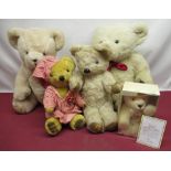 Collection of Merrythought teddy bears including ?Peace? special edition no.1711, a golden mohair