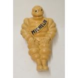 Vintage moulded plastic Michelin Man, some damage to back (A/F), approx W23cm H38cm
