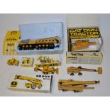 Six boxed NZG West Germany construction models, Grove TM1400 crane, BW141AD, Grove manlift aerial