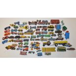 Collection of vintage die cast models, Corgi, Dinky, Matchbox, collection of used un-boxed hot