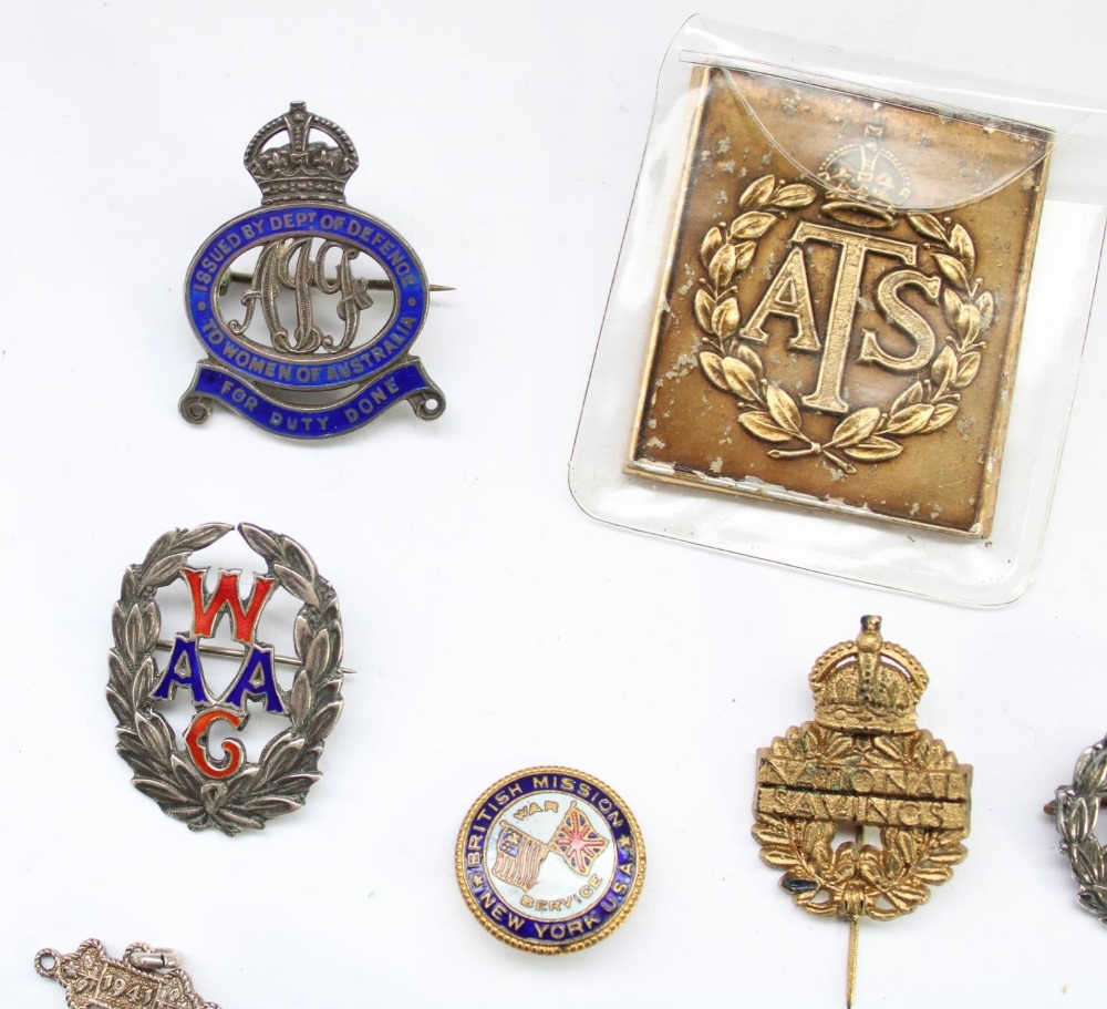 Selection of enamel regimental, sweetheart and civilian association badges, many hallmarked - Image 2 of 7