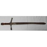 Homemade Saxon broadsword, blade L30", overall L40"