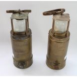 Pair of McGeoch Submarine brass safety lamps, model 0583 900-4090, H26cm