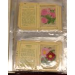 Collection of Kensitas silk flowers, silk embroidered cuttings and silk cigarette cards presented in