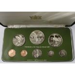 Franklin Mint 1975 Trinidad & Tobago Eight Coin proof set in original case with cert