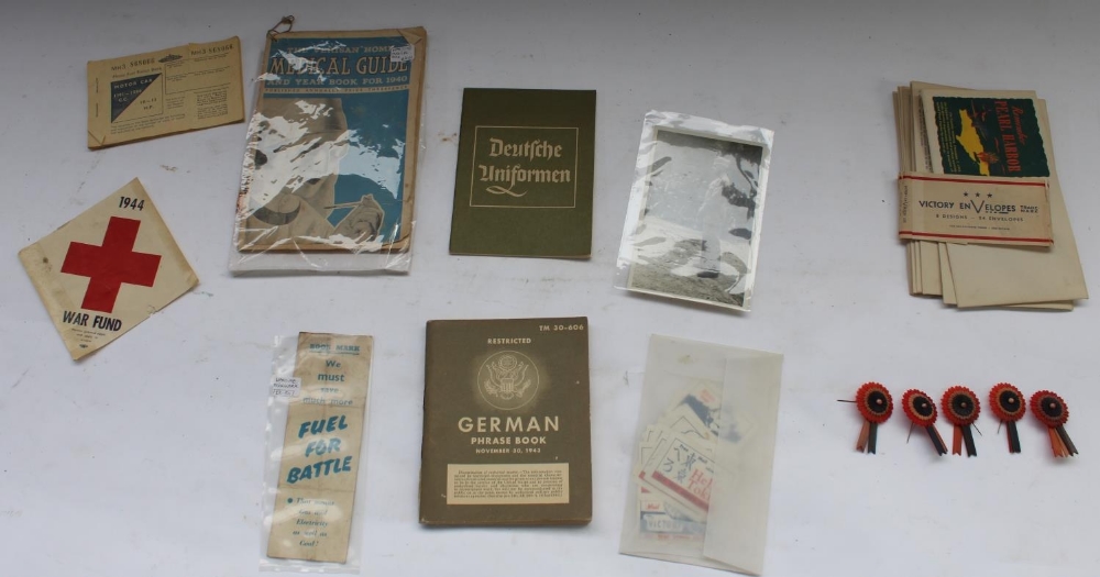 Collection of ephemera relating to mainly German items, inc. uniform, the Verisan home medical guide