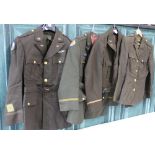 WWII officers 8AAF four pocket jacket, size 38, named to Officer Flood, with original insignia and