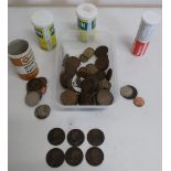 Decimal and pre-decimal British coinage including Edwardian and Victorian pennies (2 boxes)