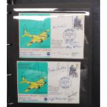 Collection of c1970s to 1980s Mosquito Aircraft Museum FDCs in black folder, most with signatures of