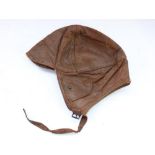 WW2 period leather pilots aviation cap