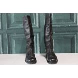 Pair of German officers black knee length boots, approx. size 9