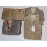 Four military shirts including West Point with original card label, WWII pink shirt, size 16.5,