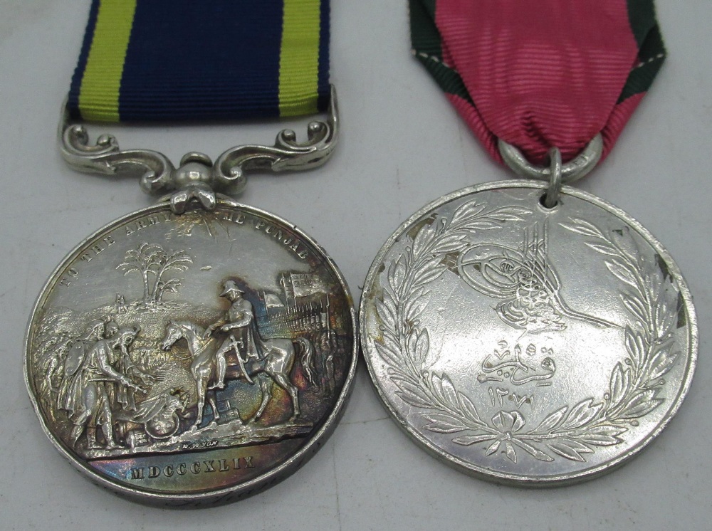 Punjab campaign medal awarded to Sepoy Gazee Khan 18th N.J and Crimea medal - Image 2 of 2