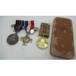 Selection of commemorative medals including silver hallmarked General Service Cross inscribed S/