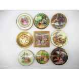 Three Stratton compact with romantic scenes, a Mascot compact with cameo style cover, a Zenette