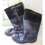 Luftwaffe sheepskin lined flight boots size 10 with zip and buckle fastening
