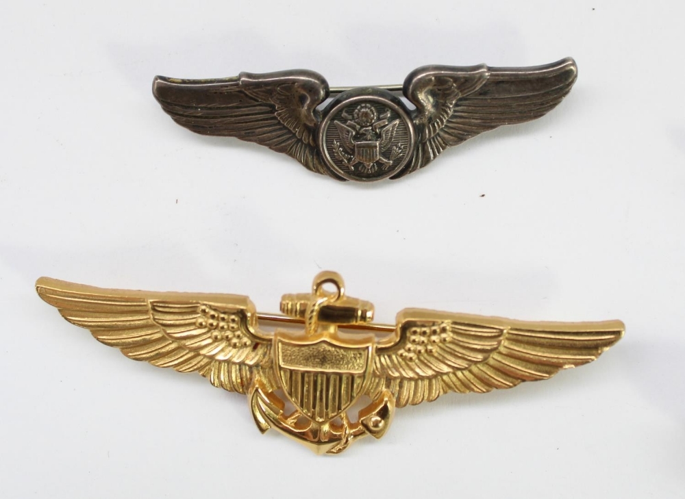 Selection of WW2 era USAF and other US military sterling silver wings including Flight Surgeons - Image 2 of 5