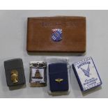 Collection of lighters including boxed American windproof lighter with woman's Air Force emblem,