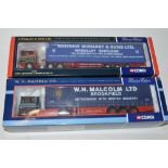 Two boxed Corgi ltd. ed. truck models, M.A.N. Curtainside W.H. Malcolm Ltd. CC75806 1322/2900, other