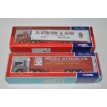 Two ltd. ed. boxed Corgi lorries, one 76401 Scania Curtainside Pollock (Scottrams) Ltd, 1:50 scale