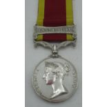 Second China War medal with Canton 1857 clasp (unnamed)