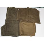 Pair of 1951 Canadian battle dress trousers, waist 34", height 6'2, coat liner fleece and pair of