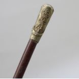 Durham Light Infantry WW2 period swagger stick, L70cm