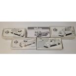 Five boxed diecast 1:34 scale First Gear, USA, diecast vehicles including two fire trucks, two
