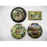 Stratton Compact Pat.764125 with The Kiss romantic scene to cover, Stratton compact with hunting