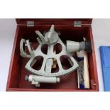 1970s Freiberger Prazisionmechanik Drum Sextant in original box together with a selection of rules