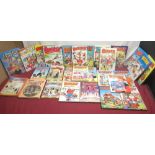 Collection of comic annuals from the Dandy, Buster, Beezer, Whizzer and Chips, the Broons, Oor